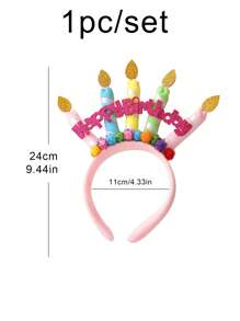 1 cái Nến & Pom Pom Trang Trí Tiệc Băng Đô Quay Lại Trường Ngày Valentine - Nhiều màu - Xem 3