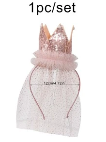 1 băng đô dự tiệc trang trí vương miện & sequin - Nhiều màu - Xem 3