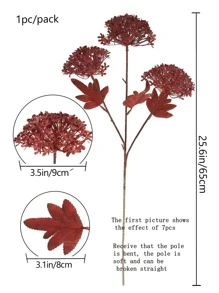 Bola de madera Artificial, gorro de flores de plástico, decoración de fiesta, 1 pieza - Burdeos - Ver 6