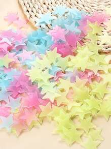100Pcs Luminous Wall Stickers Glow In The Dark Stars Stickers For Kids Baby Rooms Colorful Fluorescent Home Room Decor Decals - Multicolor - View 3