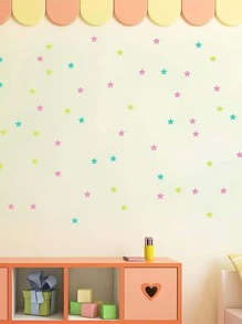 100Pcs Luminous Wall Stickers Glow In The Dark Stars Stickers For Kids Baby Rooms Colorful Fluorescent Home Room Decor Decals - Multicolor - View 2