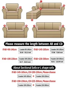 1入組幾何樣式有彈性沙發套和1入組靠墊套不附帶墊芯 - 彩色 - 查看 4