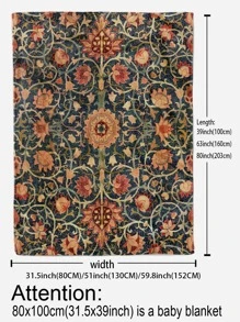 1入復古幾何圖案抱枕毯-輕薄絨毯,適用於沙發、床、旅行、露營、客廳、辦公室、沙發、椅子和床上,數字印花羊毛毯,柔軟溫暖的絨毛面料 - 彩色 - 查看 4