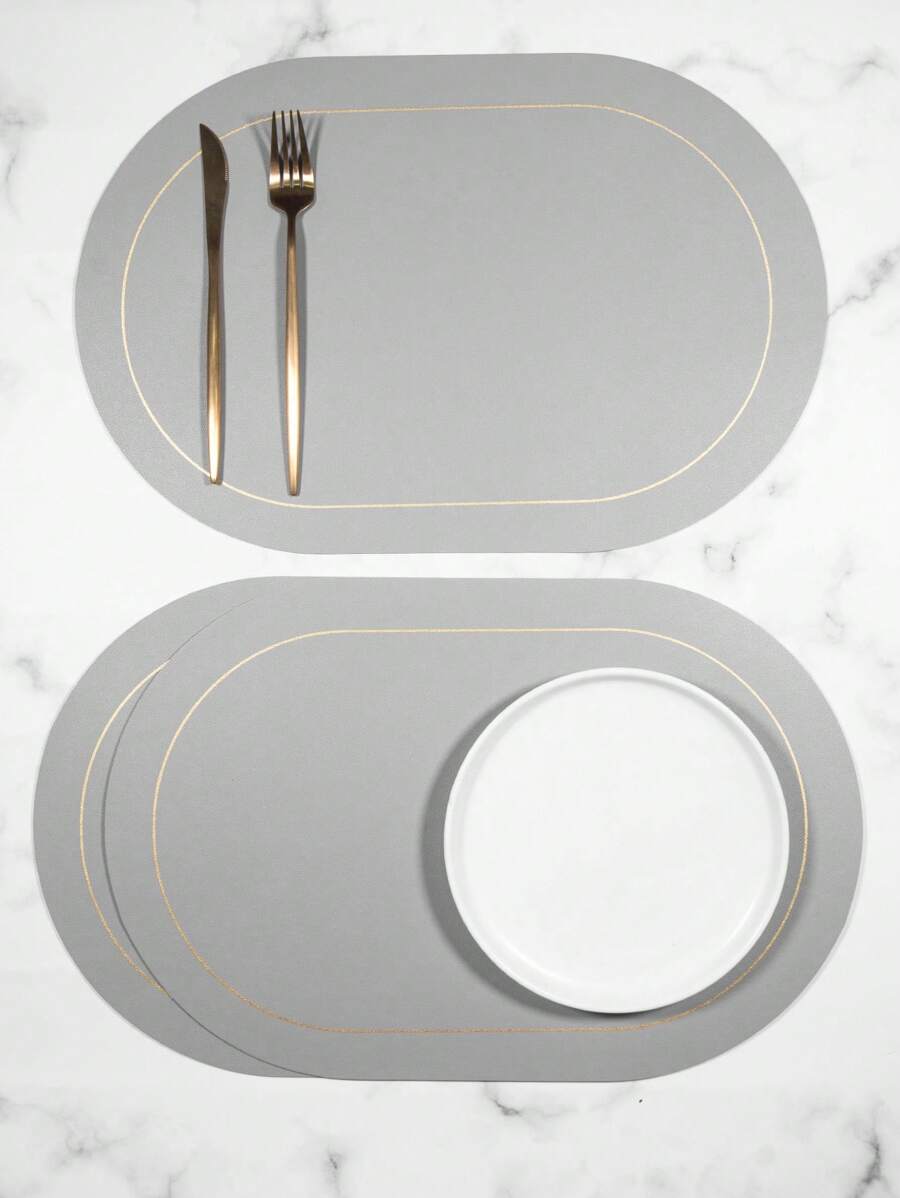 1pc Plain Place Mat - Xám - Xem 1