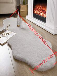1 chiếc thảm sang trọng màu trơn, thảm trải sàn nhà màu trắng - Xám - Xem 4