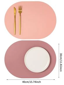 1 pieza Mantelito individual oval doble faz - Multicolor - Ver 2