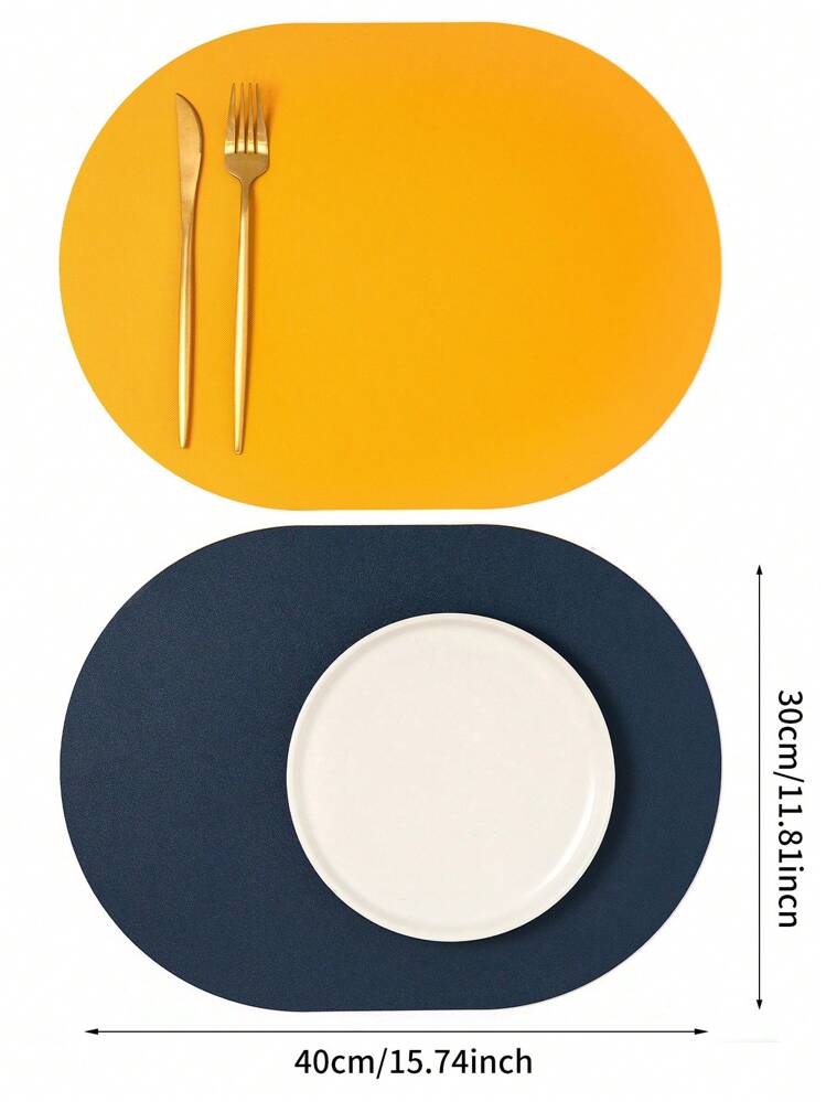 1 pieza Mantelito individual de dos tonos - Multicolor - Añade 2