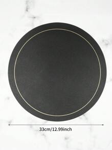 1入組素色PU皮革餐墊 - 黑色 - 查看 2