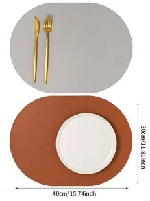 1入組橢圓形雙面餐墊 - 彩色 - 查看 2