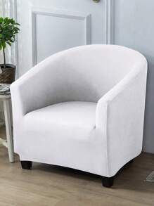 1 Vỏ bọc ghế sofa co giãn bằng lụa sữa, thích hợp cho gia đình, phòng ngủ, phòng ăn, chống bụi và chống móng vuốt - trắng - Xem 4