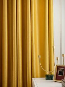 Plain Color Single Panel Curtain - Yellow - View 6