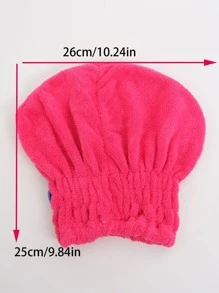 1 pièce Femme/Fille Serviette de bonnet de douche, bonnet de bain pour femme, bonnet pour cheveux secs, séchage rapide, doux pour tête de turban de dame - Rose vif - Voir 4