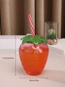1pc Strawberry Shaped Straw Cup - Multicolor - View 6
