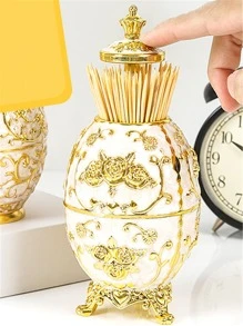 1pc Flower Decor Toothpick Holder - Multicolor - View 2