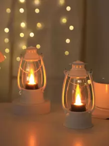 1 pieza Decoración de plástico LED linterna - Amarillo - Ver 1