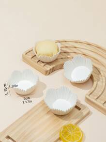 100 piezas Molde para magdalenas en forma de flor - Blanco - Ver 3