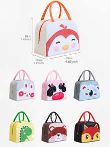 1pc Cartoon Rabbit Animal Cute Bento Bag, School Insulation Lunch Box, Lunch Bag - Blue - View 4