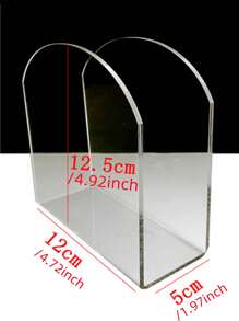 1pc Clear Napkin Holder, Simple Geometric Shaped Clear PMMA Tissue Holder For Desk - Clear - View 7