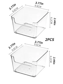 2pcs Clear Jewelry Storage Box - Clear - View 2
