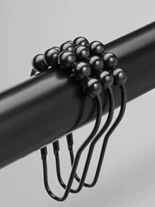 10pcs Bead Decor Shower Curtain Ring - Black - View 6