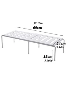 1pc Adjustable Shoe Storage Rack - White - View 2