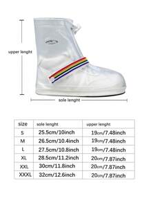 1雙PVC雨鞋極簡白色加厚防水可重複使用雨鞋套 - 白色 - 查看 2