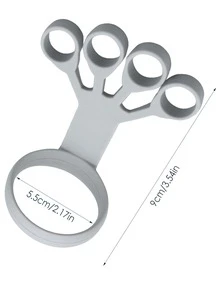 1pc Grey Silicone Five-finger Grip Device - Grey - View 1