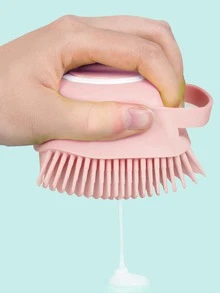 1pc Multi-function Pet Bath Brush For Dog And Cat For Shower - Pink - View 5