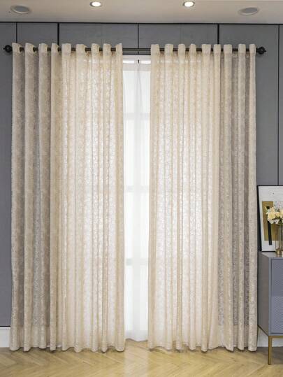 1 panneau Rideau transparent fleur huppé