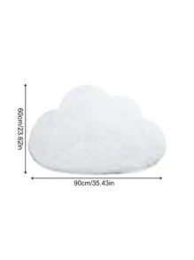 Cloud Shaped Plush Floor Mat - White - View 4