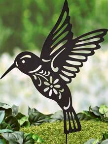 1入組空心黑鳥形花園樁庭院創意裝飾花園樁