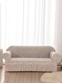 1 pieza Funda de sofá con patrón geométrico, funda de sofá elástica apta para mascotas de poliéster moderno para el hogar - Multicolor - Ver 1