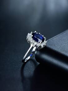 MODIAN 1pc Glamorous Cubic Zirconia Decor Silver Wedding Band For Women For Daily Decoration - Silver - View 5