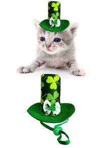 1pc Clover Print Pet Hat For Dog And Cat For Photo Prop Accessory - Multicolor - View 1