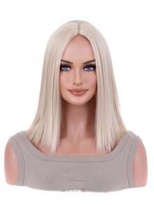 Tóc giả tổng hợp ngắn thẳng - Vàng - Xem 7