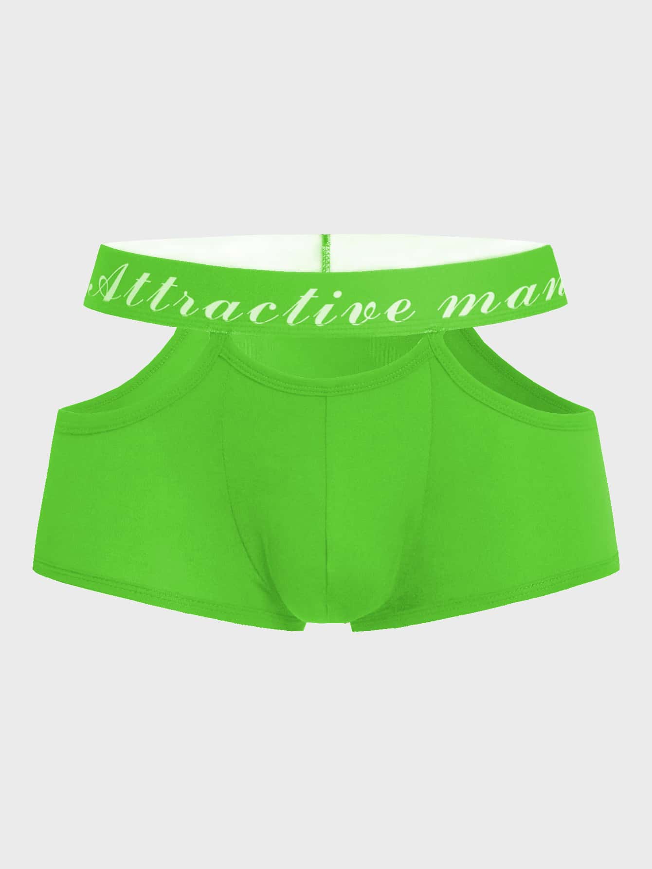 Hombres Calzoncillos boxer en contraste con cinta con letra - Verde - Ver 1