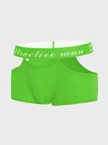 Hombres Calzoncillos boxer en contraste con cinta con letra - Verde - Ver 3
