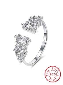 1 Đính Đá Cubic Zirconia Quyến Rũ Trang Trí Bạc Vòng Tay Cưới Ban Nhạc Cho Nữ Làm Quà Tặng - Bạc - Xem 1