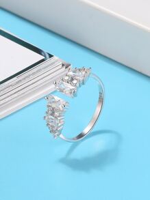 1 Đính Đá Cubic Zirconia Quyến Rũ Trang Trí Bạc Vòng Tay Cưới Ban Nhạc Cho Nữ Làm Quà Tặng - Bạc - Xem 3