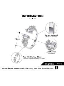 1 Đính Đá Cubic Zirconia Quyến Rũ Trang Trí Bạc Vòng Tay Cưới Ban Nhạc Cho Nữ Làm Quà Tặng - Bạc - Xem 5
