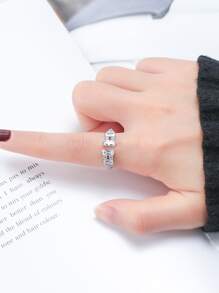 1 Đính Đá Cubic Zirconia Quyến Rũ Trang Trí Bạc Vòng Tay Cưới Ban Nhạc Cho Nữ Làm Quà Tặng - Bạc - Xem 6