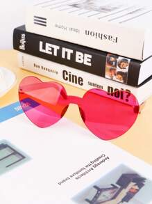 一副Y2K爱心设计时尚眼镜，女士休闲透明镜框，拍照道具眼镜，派对沙滩配饰，女士眼镜太阳镜，秋冬基础款女装，商务休闲装，夏季海滩度假、户外活动、旅行礼物