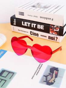 一副Y2K爱心设计时尚眼镜，女士休闲透明镜框，拍照道具眼镜，派对沙滩配饰，女士眼镜太阳镜，秋冬基础款女装，商务休闲装，夏季海滩度假、户外活动、旅行礼物