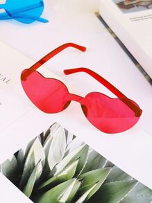 一副Y2K爱心设计时尚眼镜，女士休闲透明镜框，拍照道具眼镜，派对沙滩配饰，女士眼镜太阳镜，秋冬基础款女装，商务休闲装，夏季海滩度假、户外活动、旅行礼物