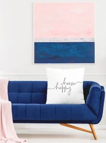 Letter Graphic Cushion Cover Without Filler - White - View 6