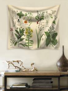 1入組植物圖案掛毯現代家居布藝牆毯 - 彩色 - 查看 1