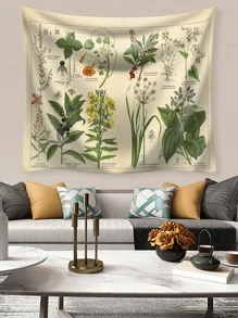1入組植物圖案掛毯現代家居布藝牆毯 - 彩色 - 查看 3