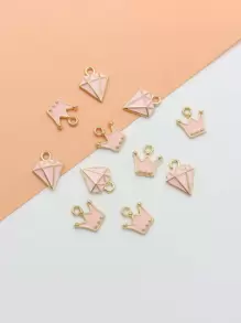 10 Cái/bộ Ngẫu Nhiên Thời Trang Hợp Kim Kẽm Kim Cương & Vương Miện Tự Làm Mặt Dây Chuyền Nữ Cho Tự Làm Trang Sức Làm - Nhiều màu - Xem 1