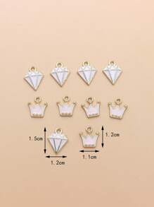 10 Cái/bộ Ngẫu Nhiên Thời Trang Hợp Kim Kẽm Kim Cương & Vương Miện Tự Làm Mặt Dây Chuyền Nữ Cho Tự Làm Trang Sức Làm - Nhiều màu - Xem 3