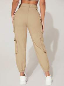 SHEIN PETITE 翻蓋口袋工裝牛仔褲